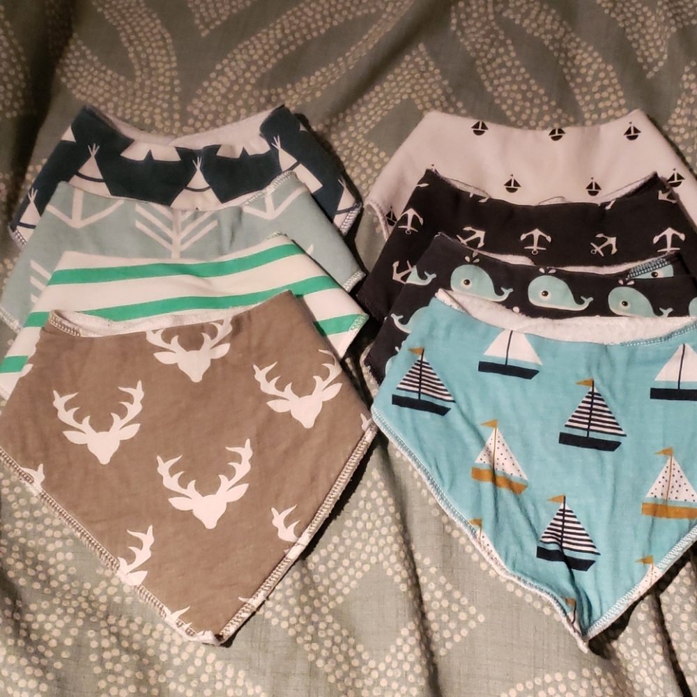 Bandana style drooler bibs